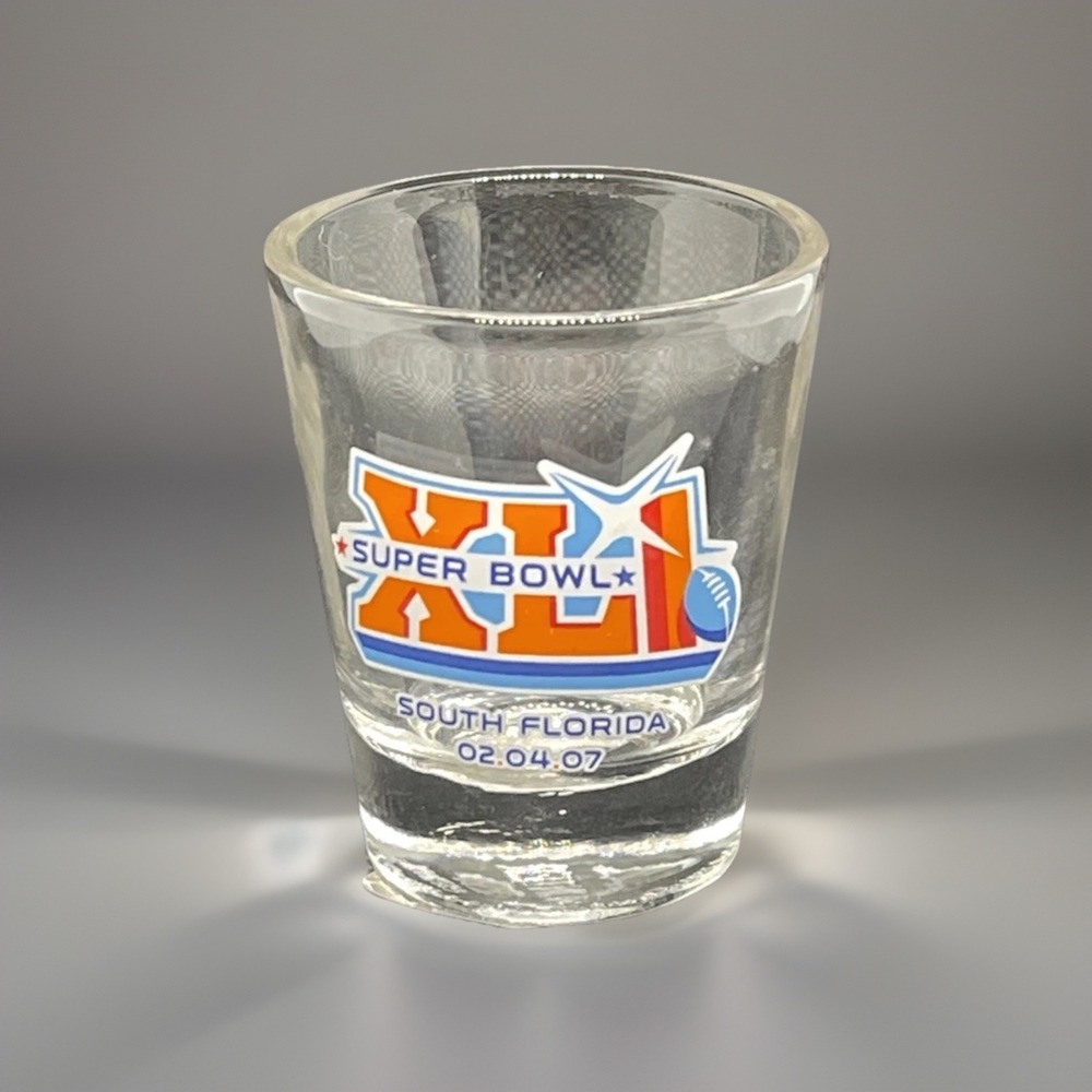 Super Bowl XLI Shot Glass South‎ Florida 02.04.07 NFL Football Souvenir